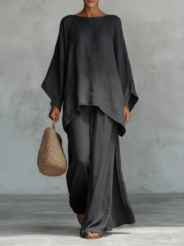 Two-Piece Set with Loose Top and Pants for Women
