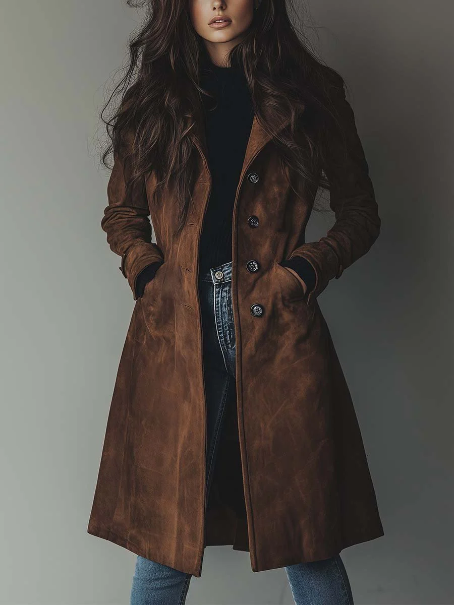 Classic Trench Coat with Belt for Women