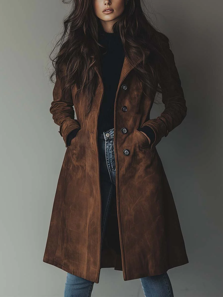 Classic Trench Coat with Belt for Women