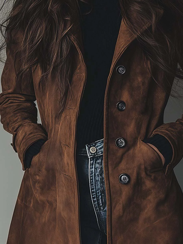 Classic Trench Coat with Belt for Women