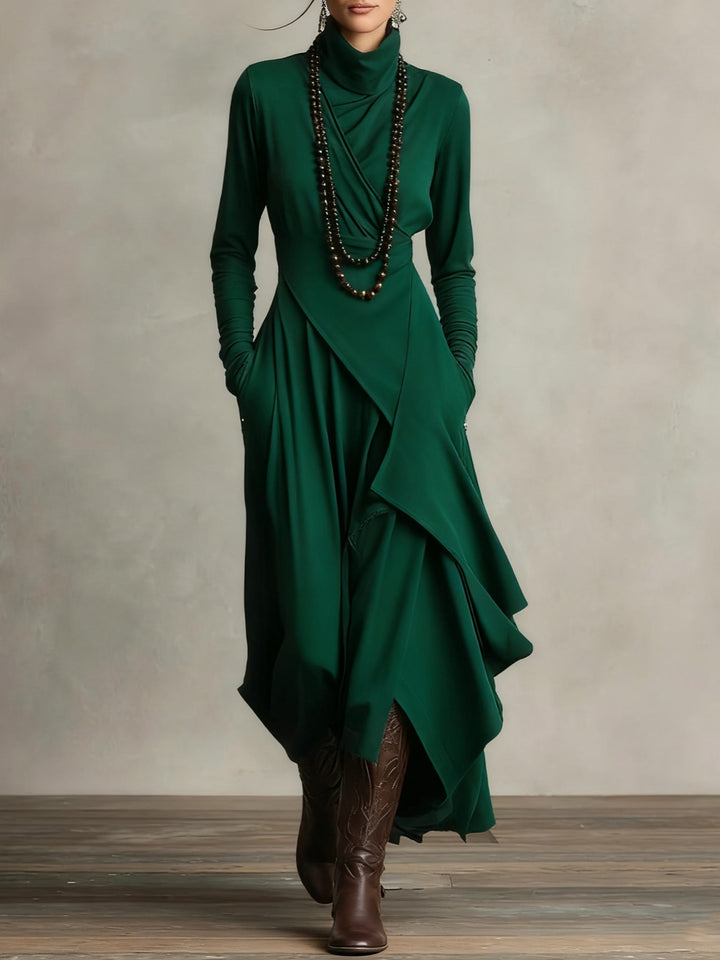 Women's Maxi Dress with High Neck