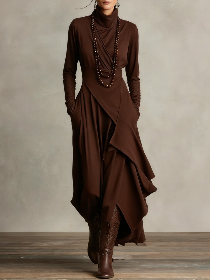 Women's Maxi Dress with High Neck