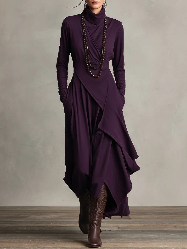 Women's Maxi Dress with High Neck