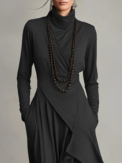 Women's Maxi Dress with High Neck