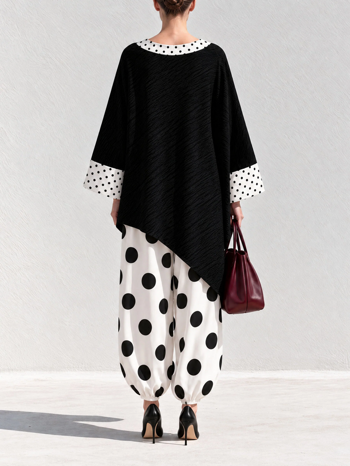 Two-Piece Set with Polka Dot Pattern for Women