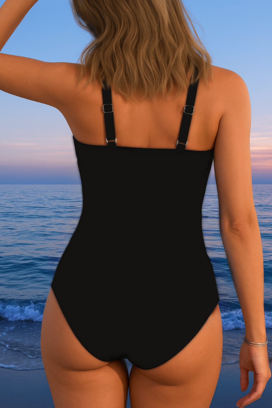 Wrap-Style Swimsuit with Shaping Panels for Women