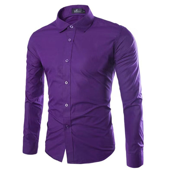 Slim Fit Skjorte med Spids Krave til Herrer
