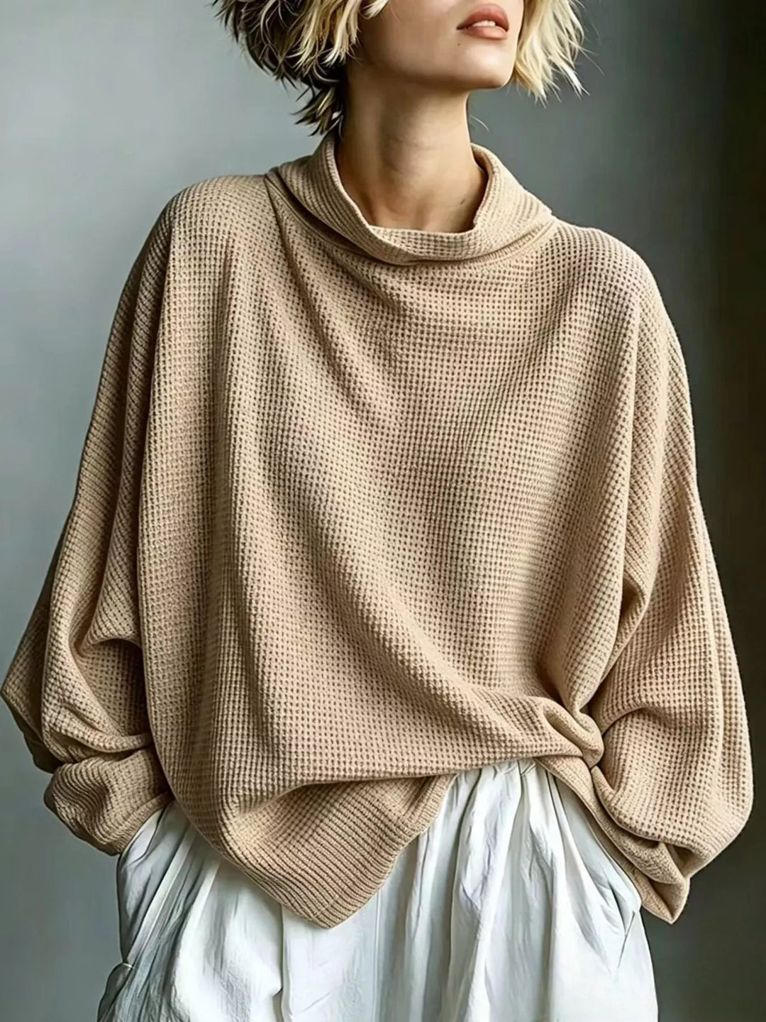 Textured Top with Mock Neck for Men