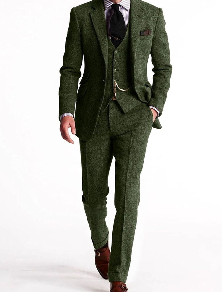Men's tweed three-piece suit with waistcoat