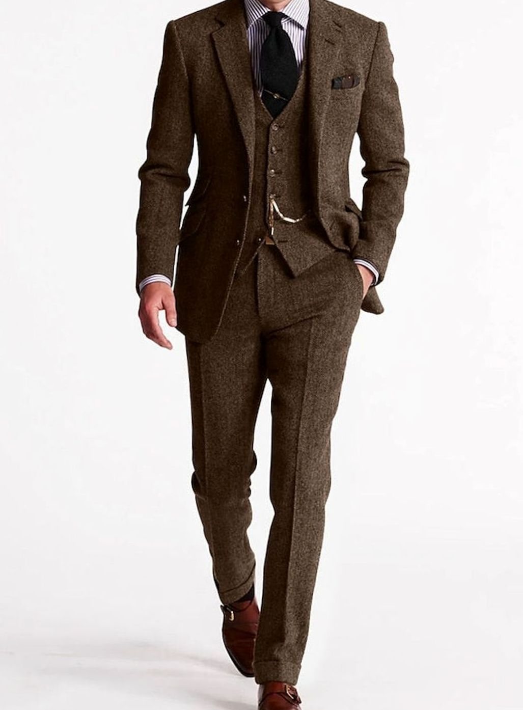 Men's tweed three-piece suit with waistcoat
