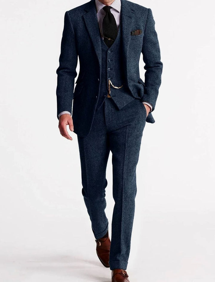 Men's tweed three-piece suit with waistcoat