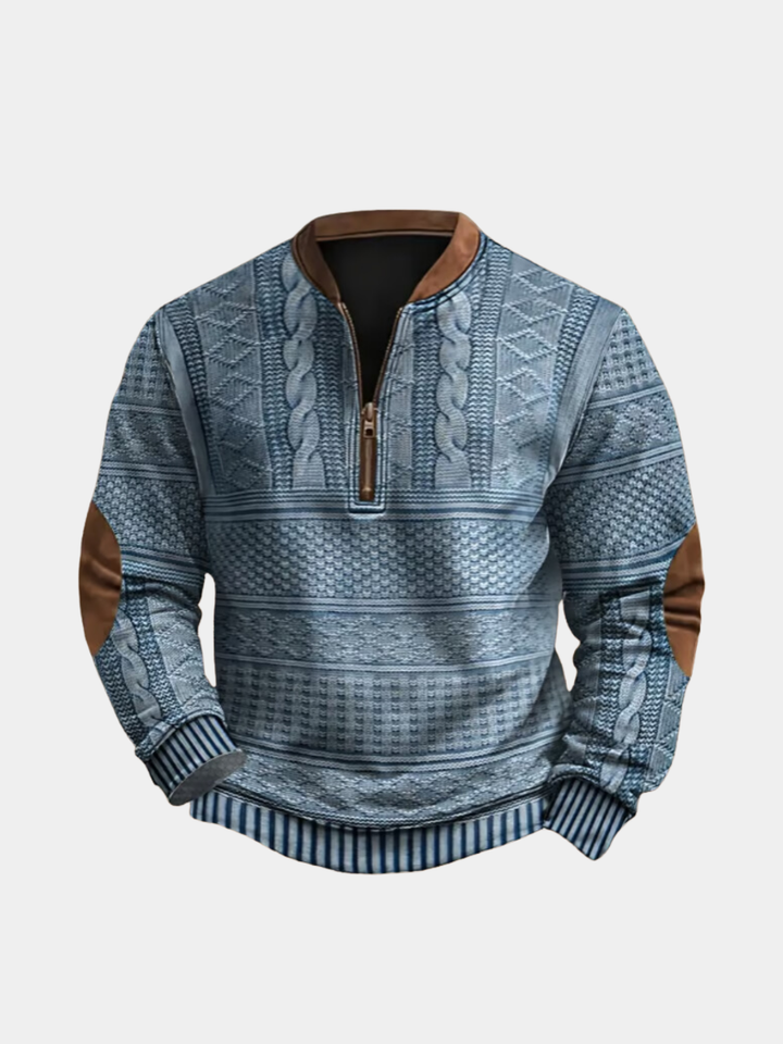 Cable-Knit Half-Zip Sweater for Men