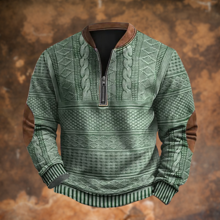 Cable-Knit Half-Zip Sweater for Men