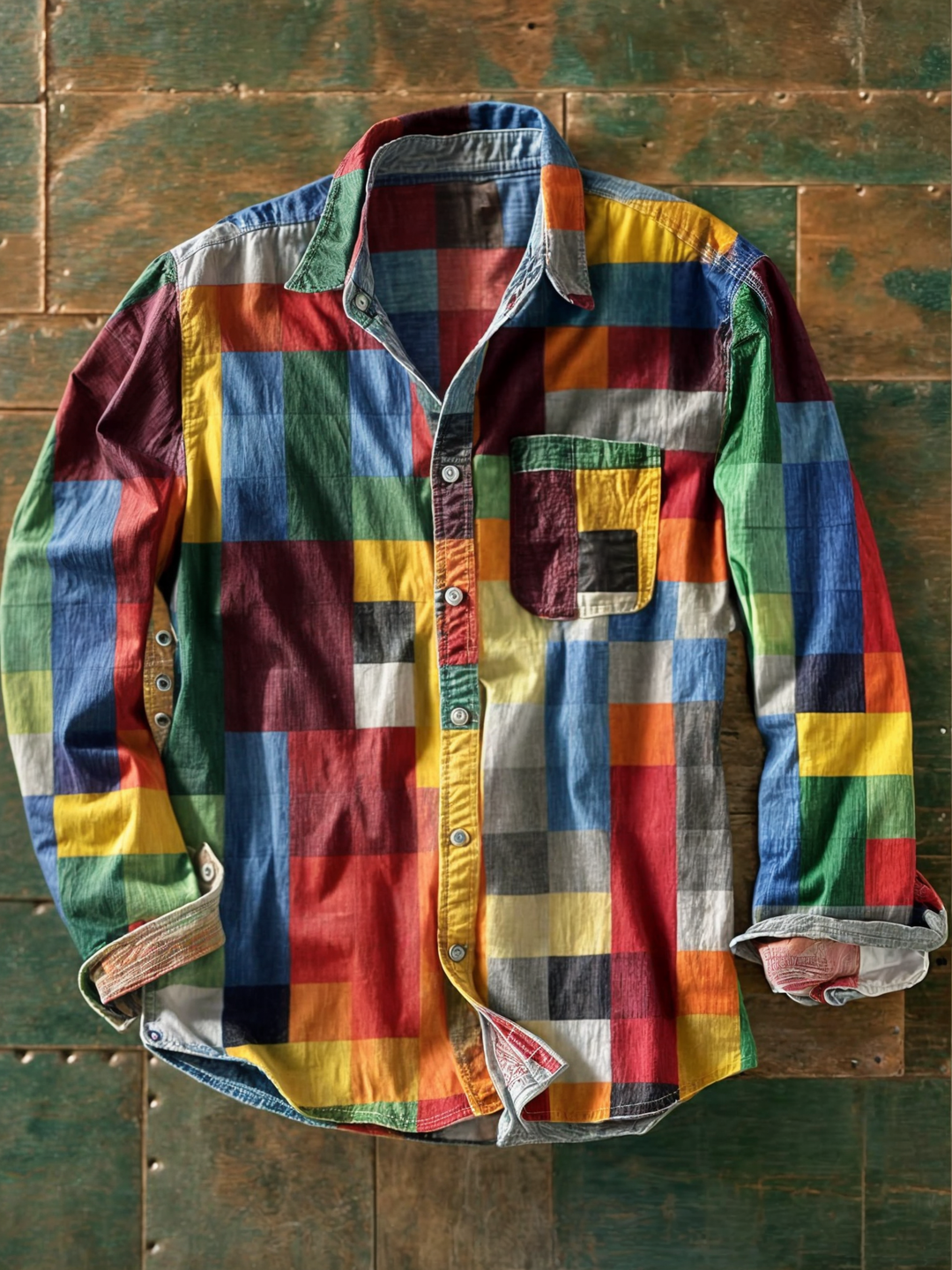 Patchwork Skjorte til Herrer