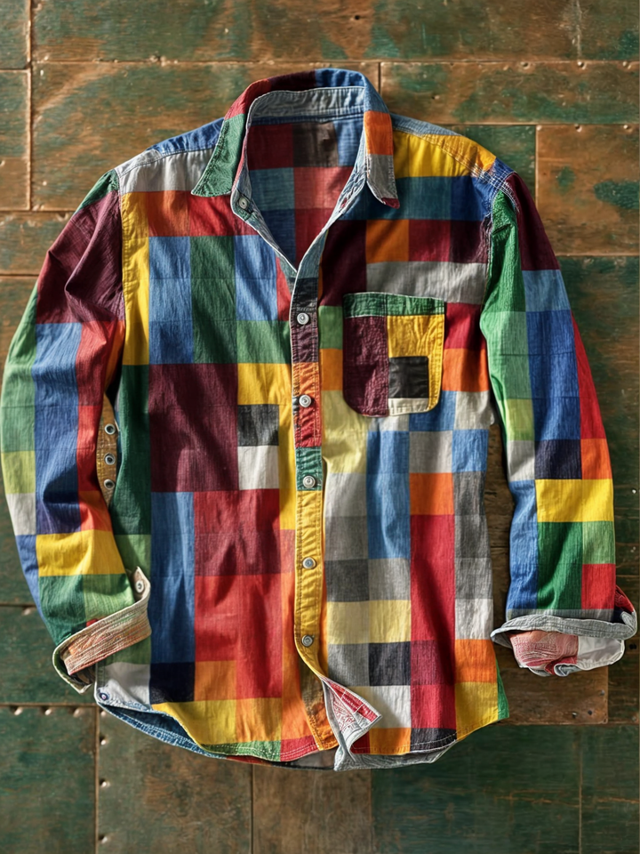 Patchwork Skjorte til Herrer