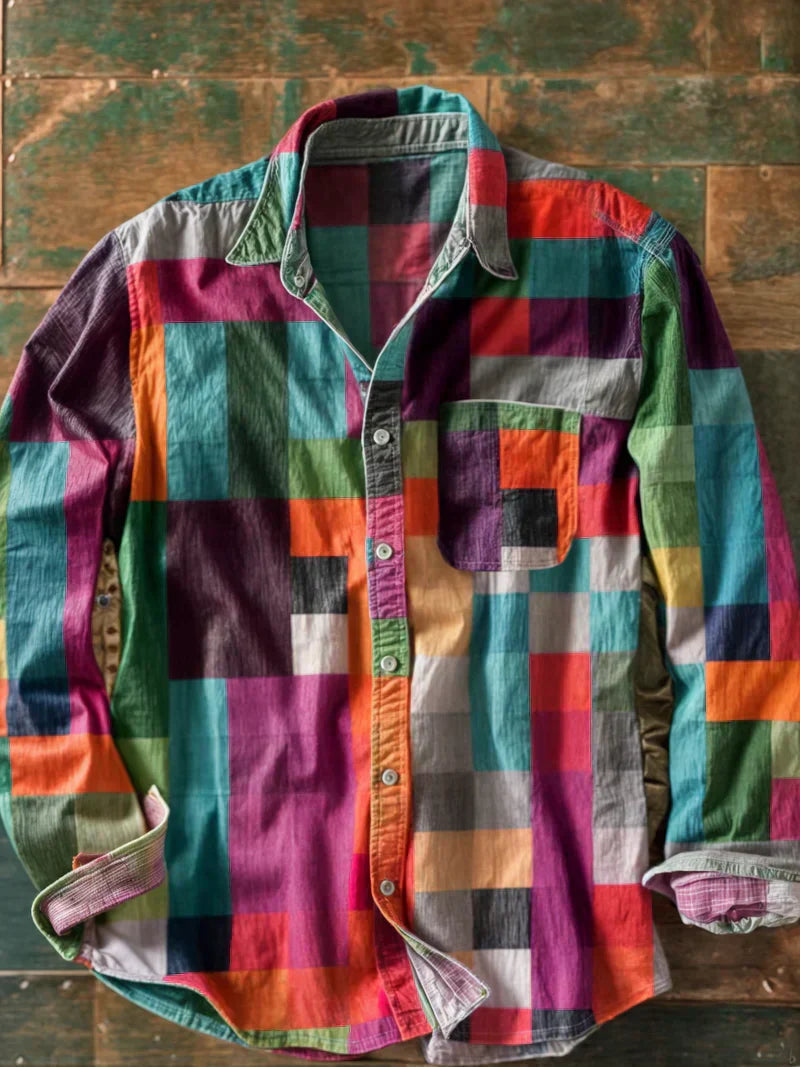 Patchwork Skjorte til Herrer