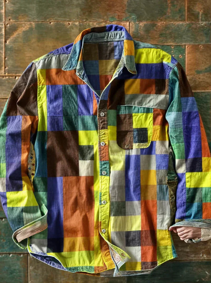 Patchwork Skjorte til Herrer