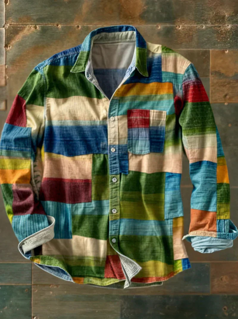 Patchwork Skjorte til Herrer