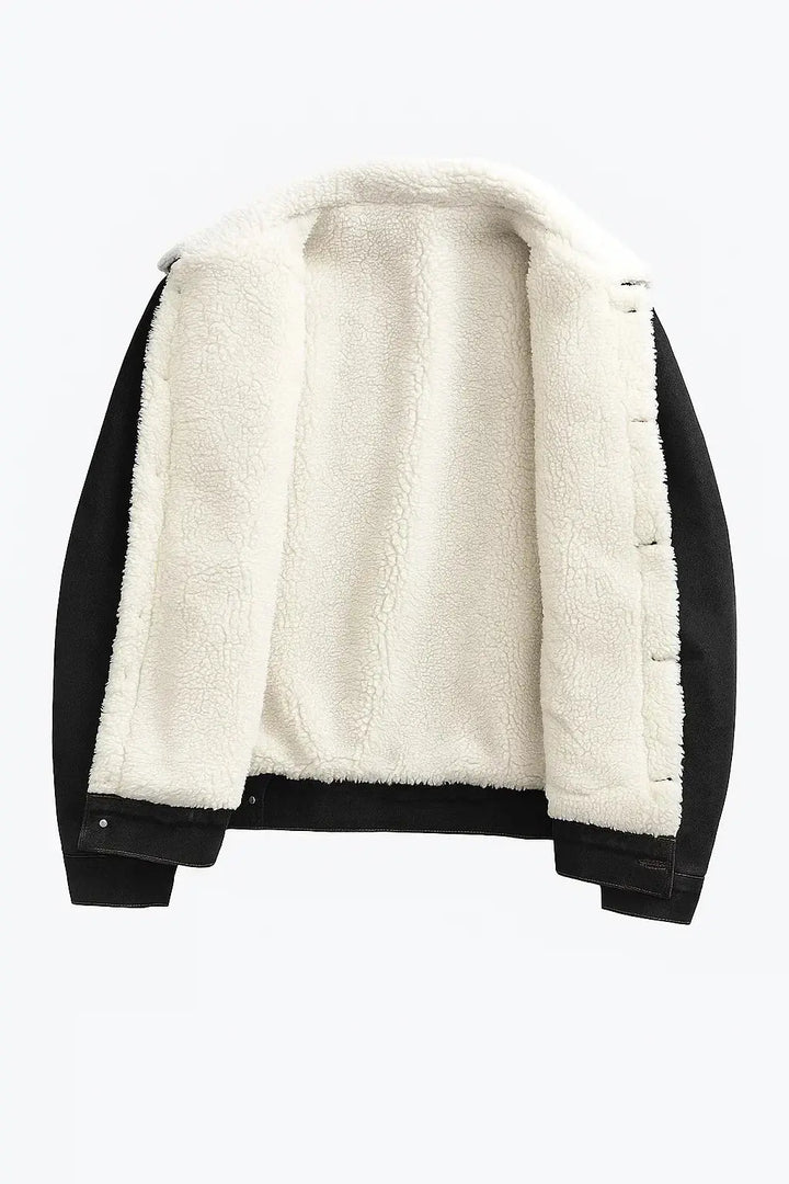 Men’s denim jacket with sherpa lining
