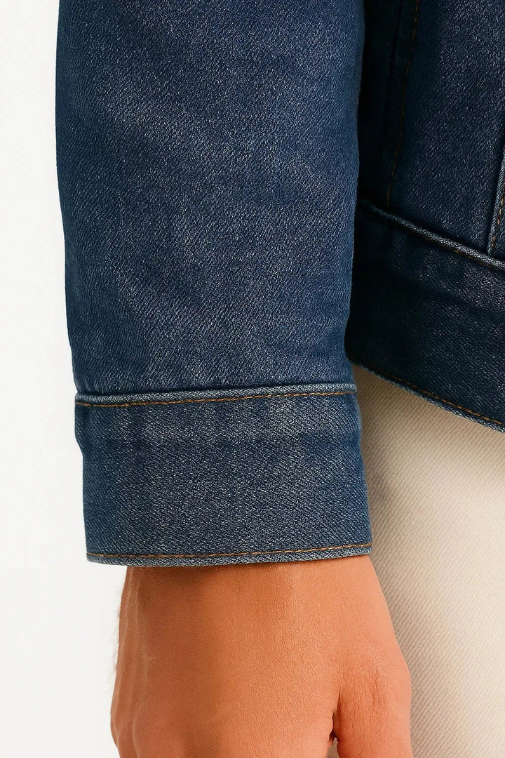 Men’s denim jacket with sherpa lining