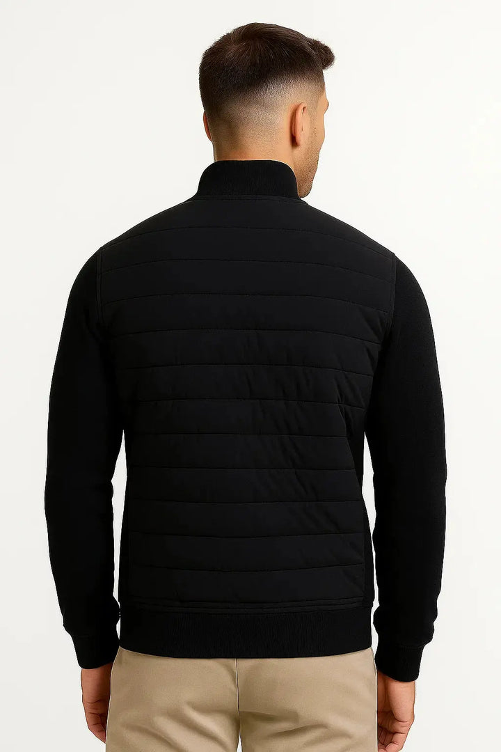 Men’s quilted jacket with knitted sleeves
