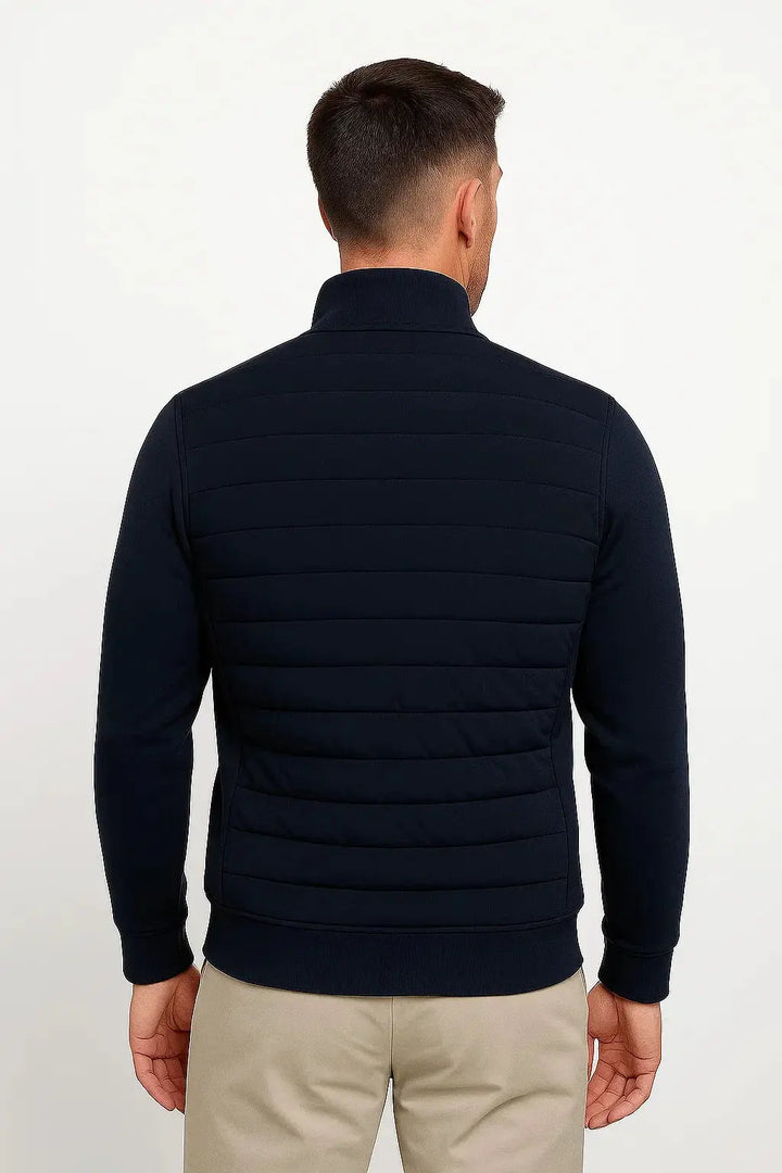 Men’s quilted jacket with knitted sleeves