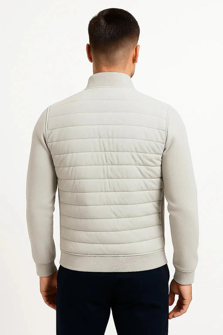 Men’s quilted jacket with knitted sleeves