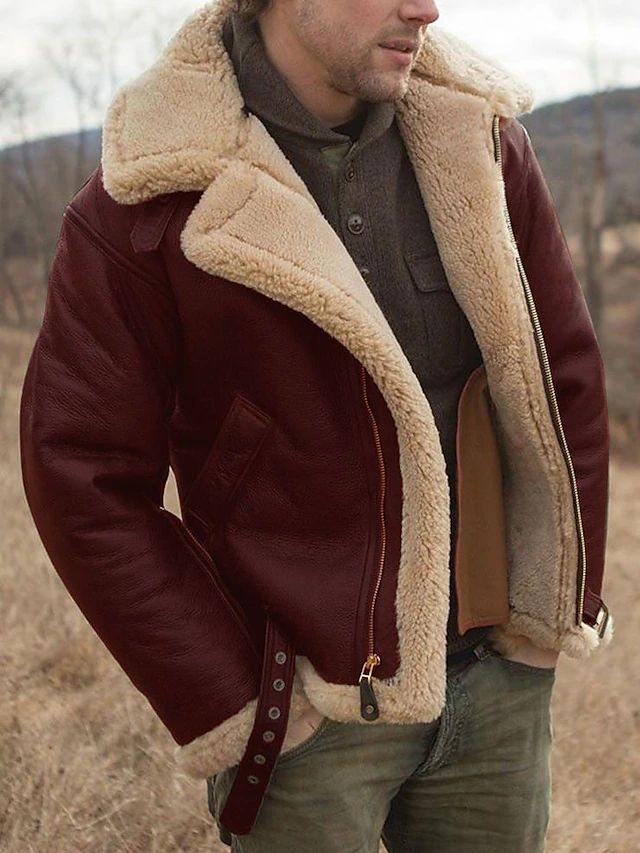 Shearling Aviator Jakke til Herrer
