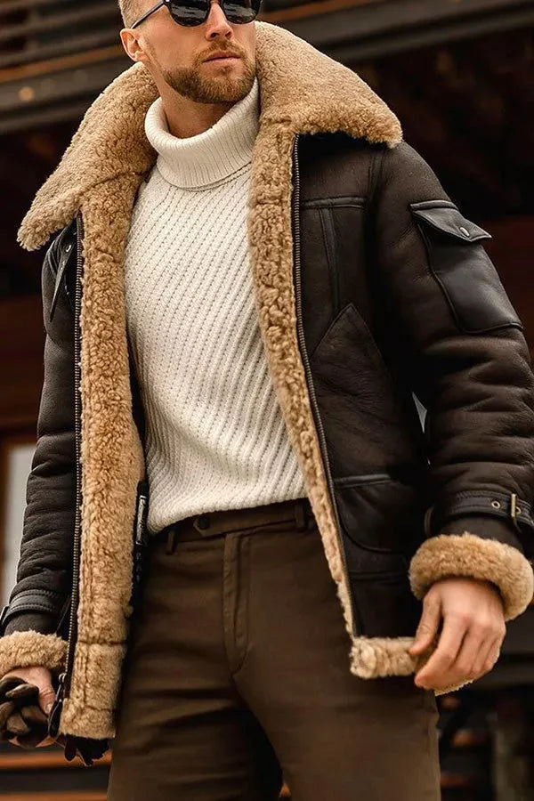 Shearling Aviator Jakke til Herrer