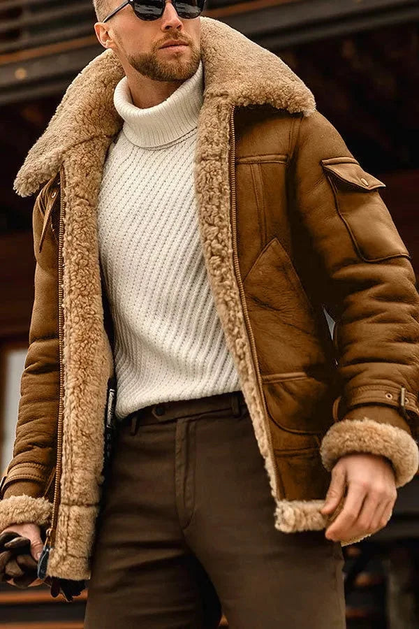 Shearling Aviator Jakke til Herrer