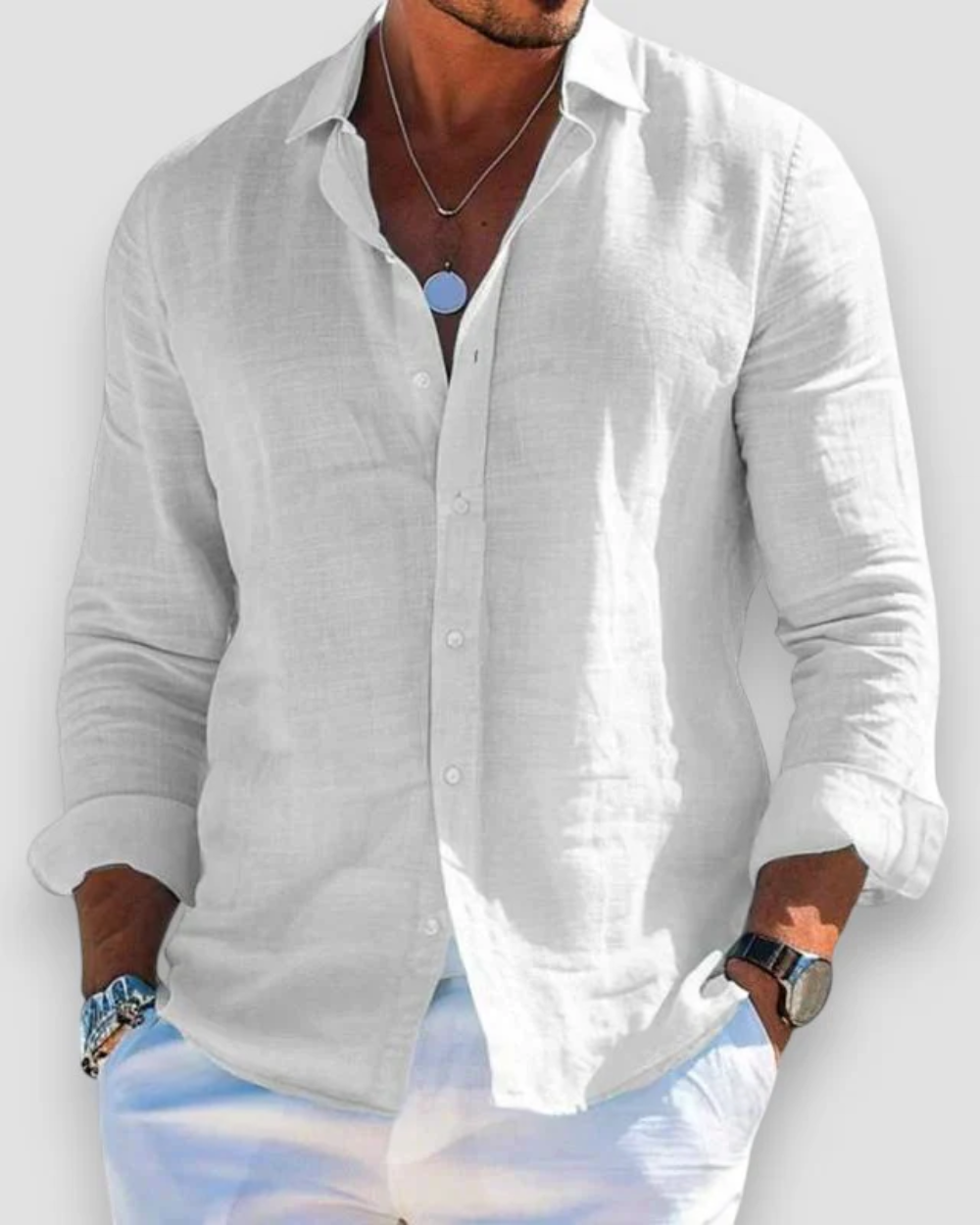 Relaxed Button-Up Shirt for Men
