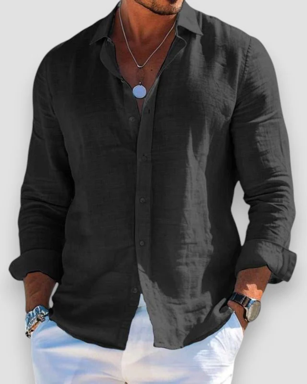 Relaxed Button-Up Shirt for Men