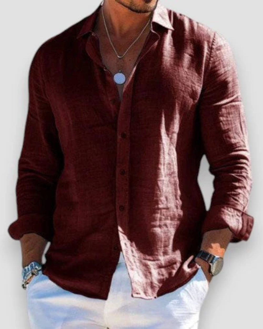 Relaxed Button-Up Shirt for Men