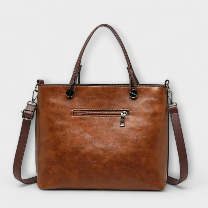 Women's Spacious Leather Tote Bag with Handles