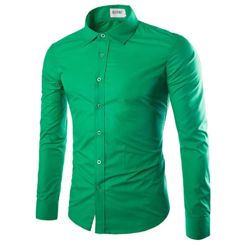 Slim Fit Skjorte med Spids Krave til Herrer