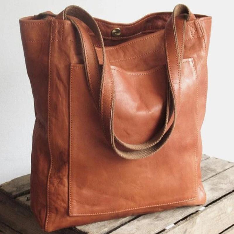 Struktureret dame-shopper med lynlås og blødt for