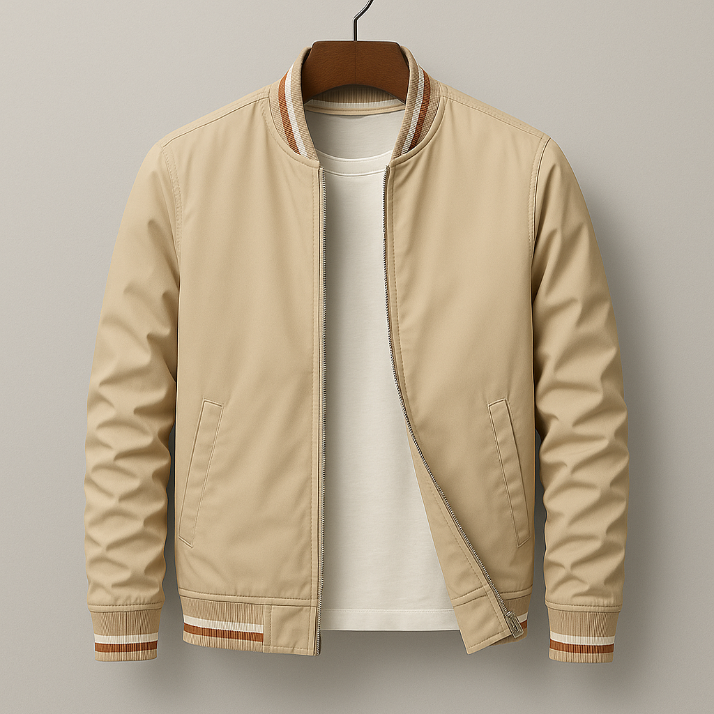 Men’s bomber jacket with striped trim