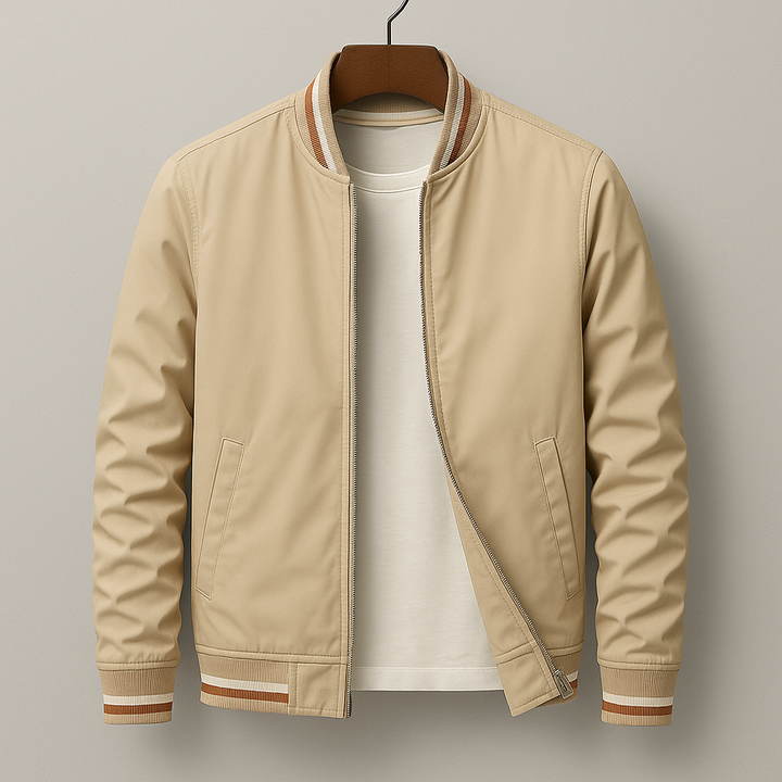 Men’s bomber jacket with striped trim