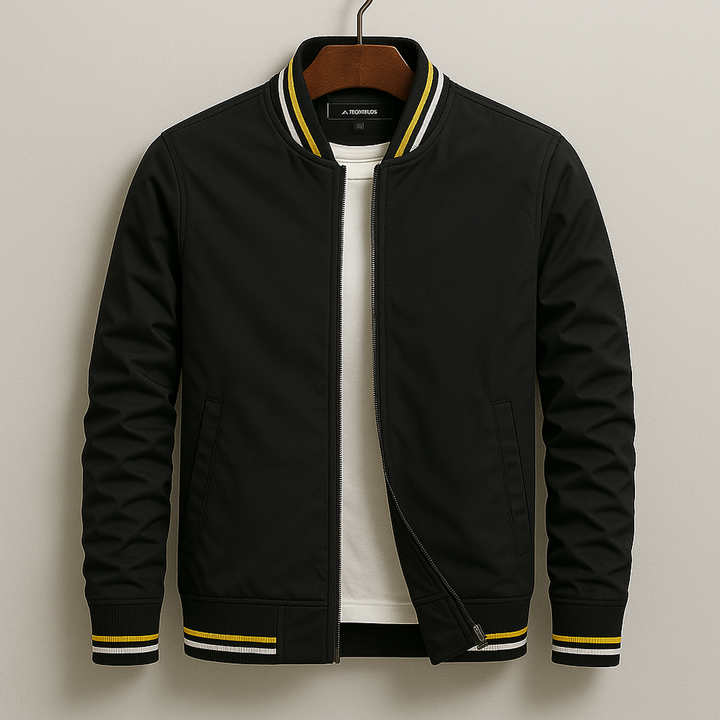Men’s bomber jacket with striped trim