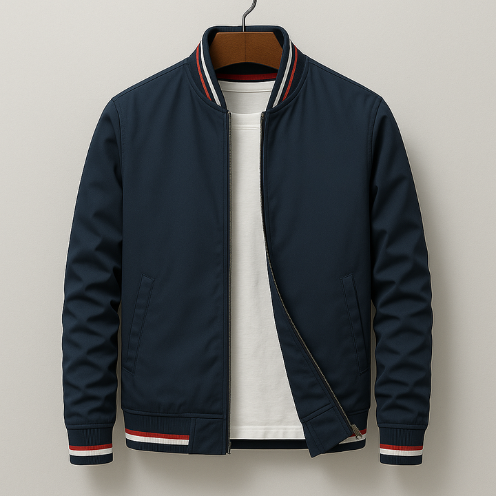 Men’s bomber jacket with striped trim