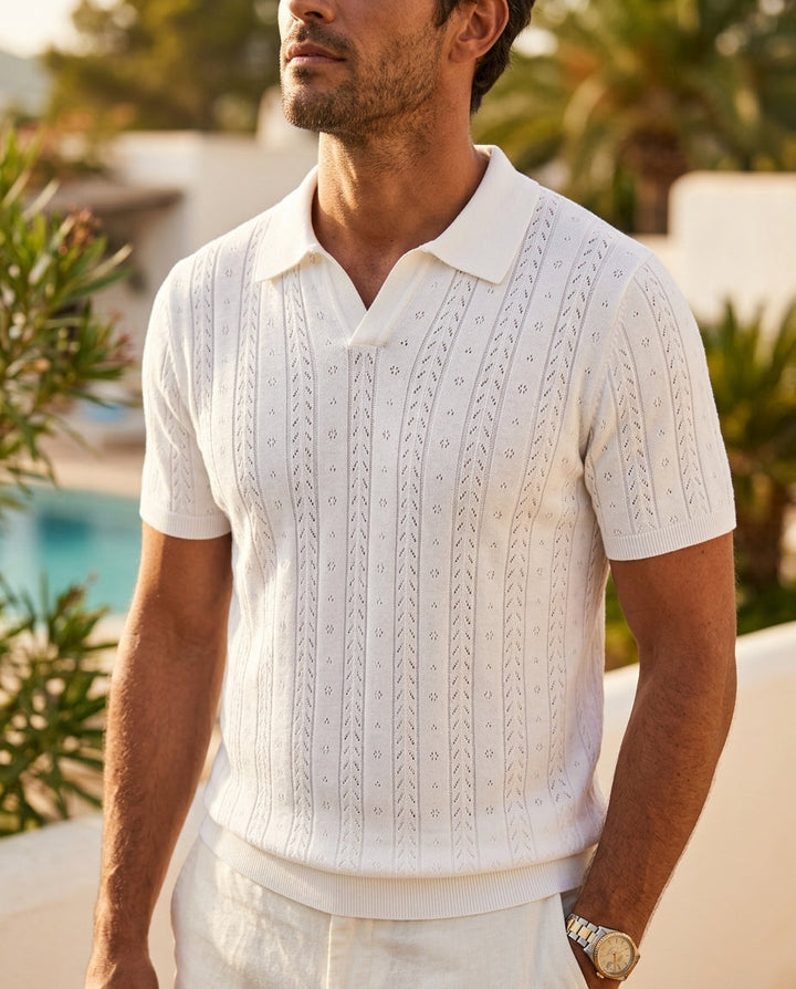 Knitted polo shirt for men