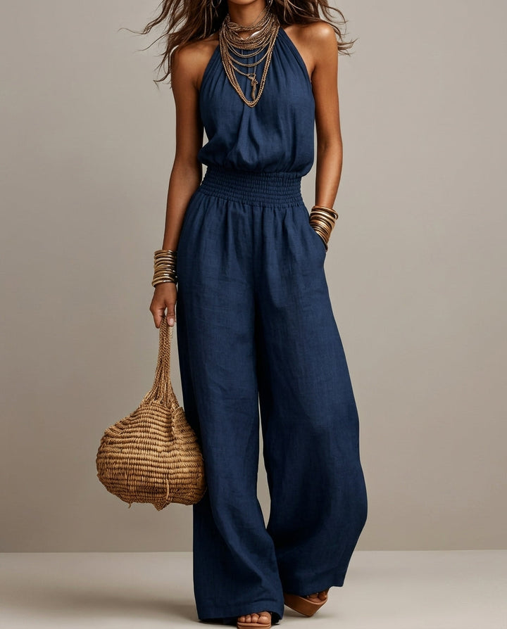 Halterneck Jumpsuit med Vidde til Kvinder