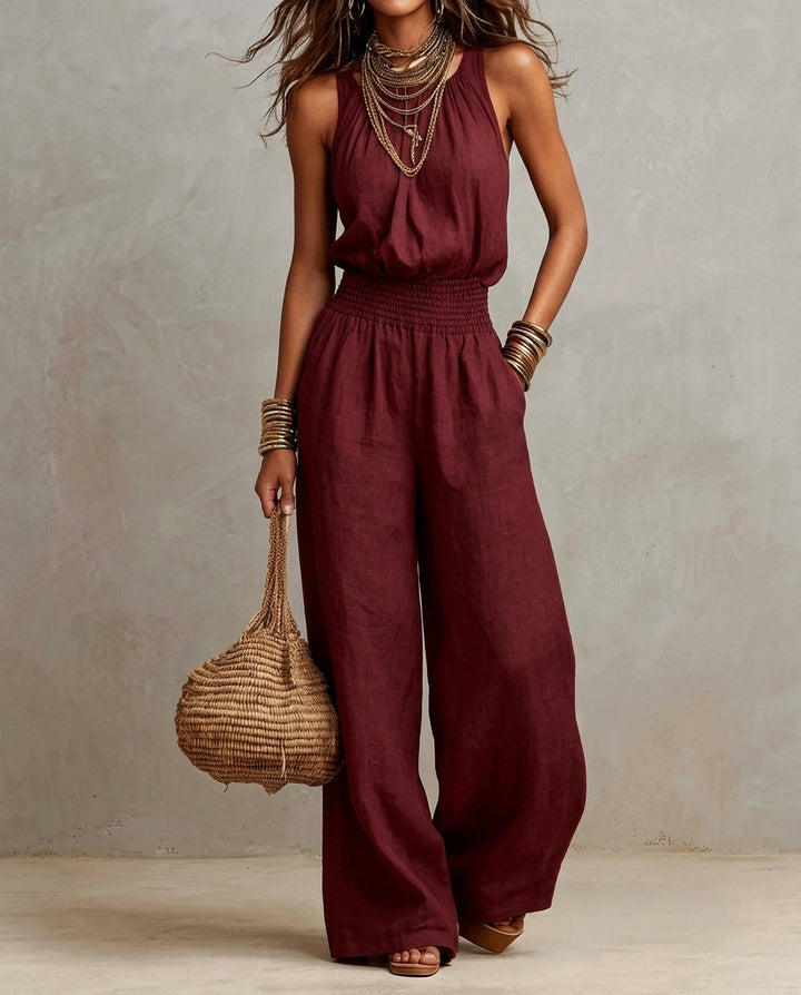 Halterneck Jumpsuit med Vidde til Kvinder
