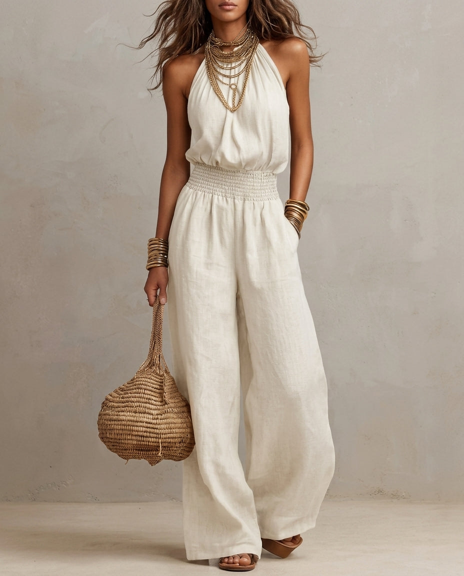 Halterneck Jumpsuit med Vidde til Kvinder