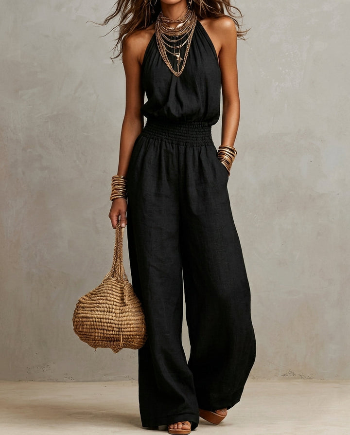 Halterneck Jumpsuit med Vidde til Kvinder