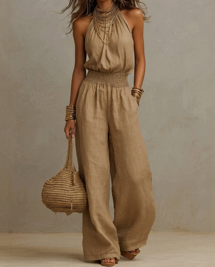 Halterneck Jumpsuit med Vidde til Kvinder