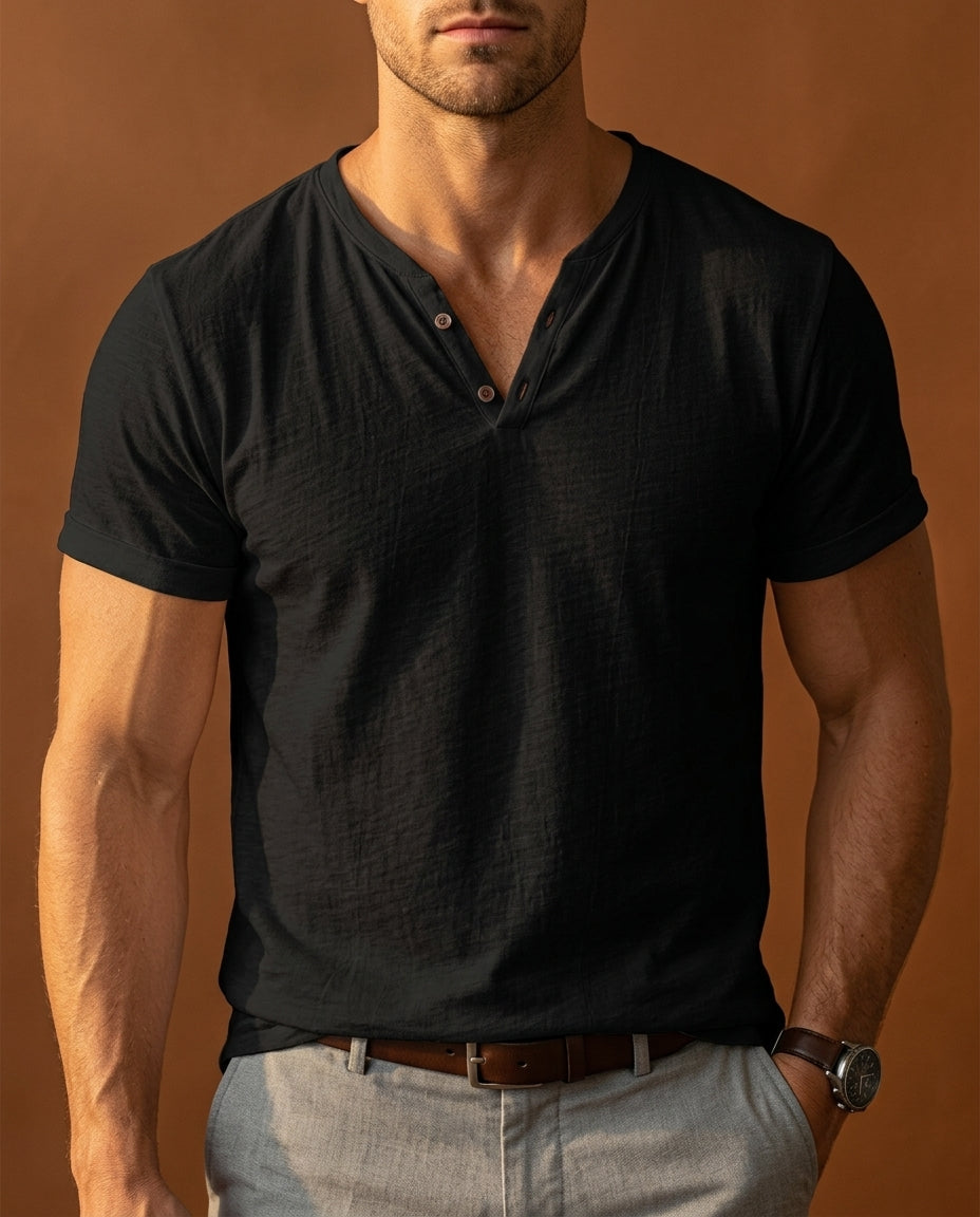 Henley T-shirt til Herrer
