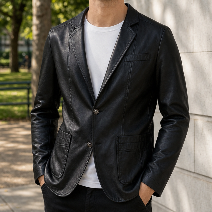 Leather blazers for men