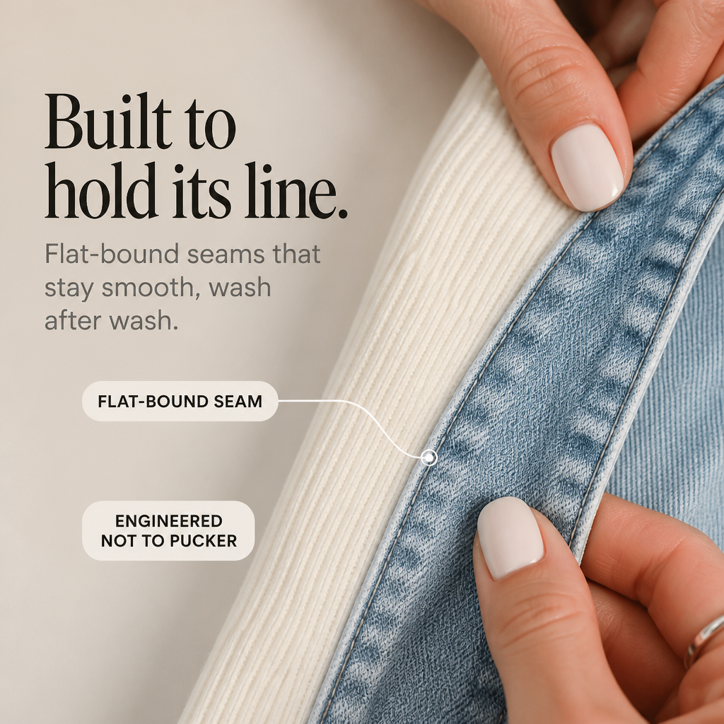 Rib-knit cardigan with denim details for women