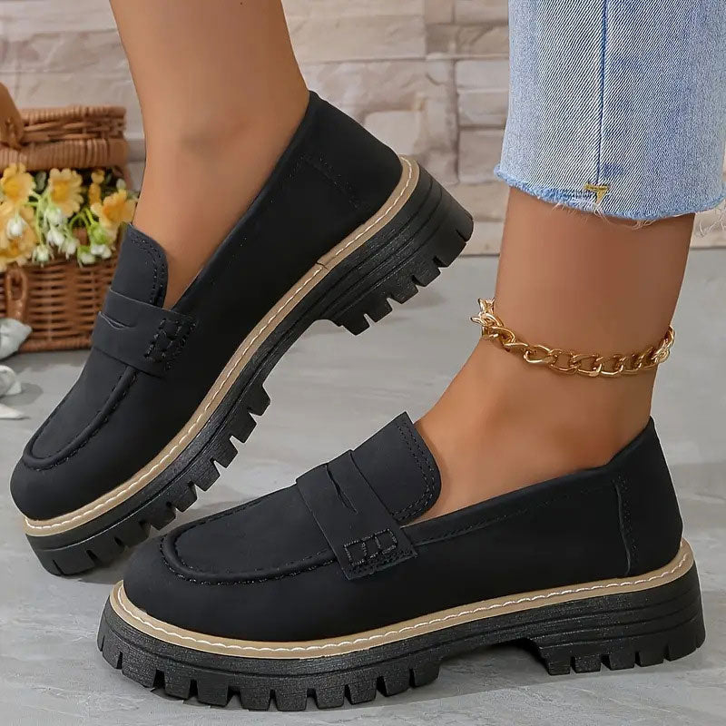 Chunky Loafers with Low Heels